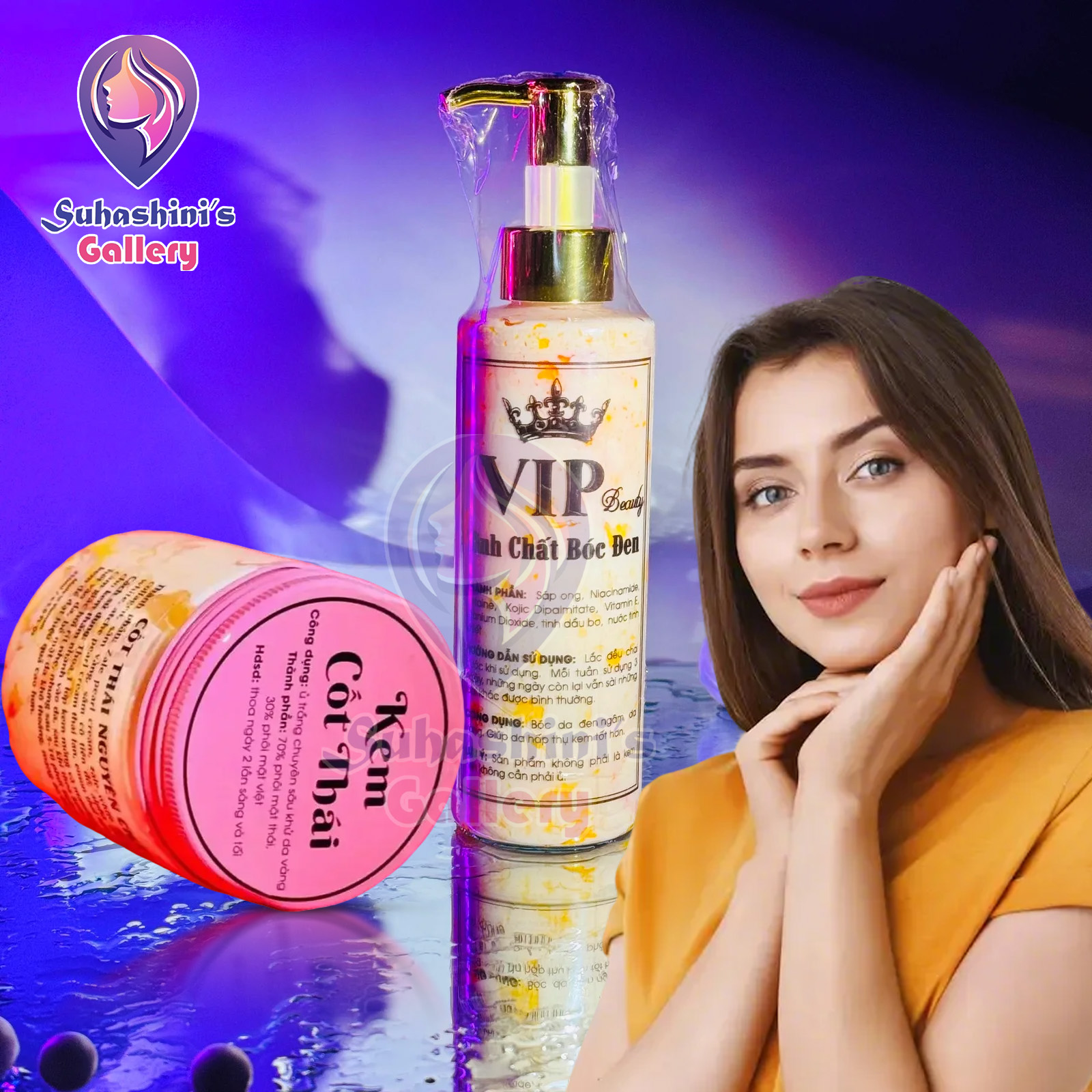 VIP BEAUTY TINH CHAT BOC DEN BODY WHITENING CREAM 250g