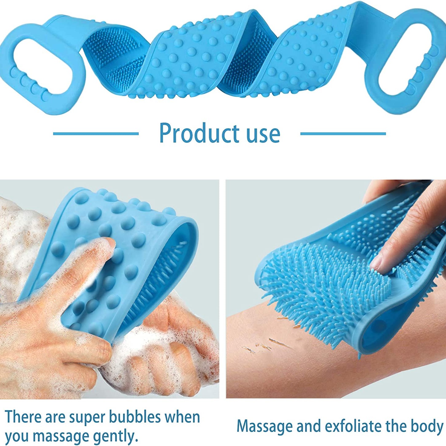 1Pcs Back Scrubber for Shower,Silicone Bath Body Brush,Exfoliating & Deep Clean,Silcone Body Scrubbers,Comfortable Massage for Your Skin