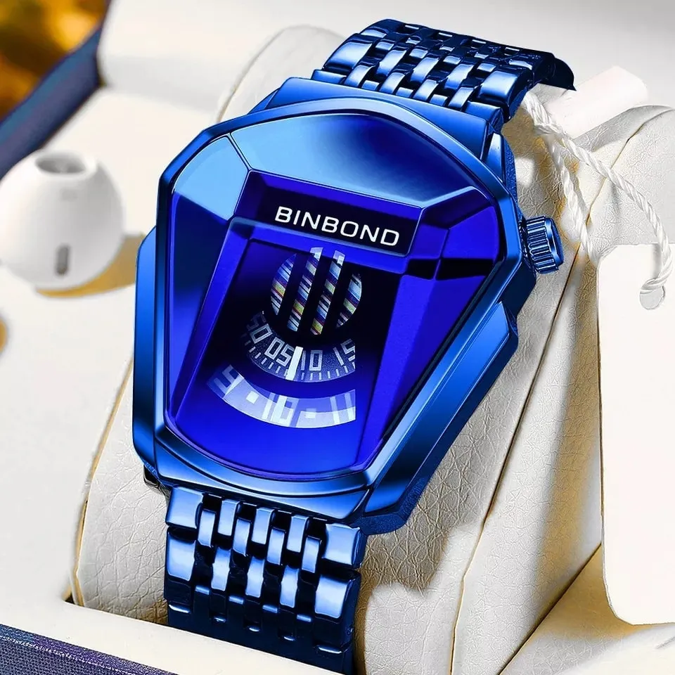 BINBOND New Quartz men's watch trend market watch style locomotive concept watch men
