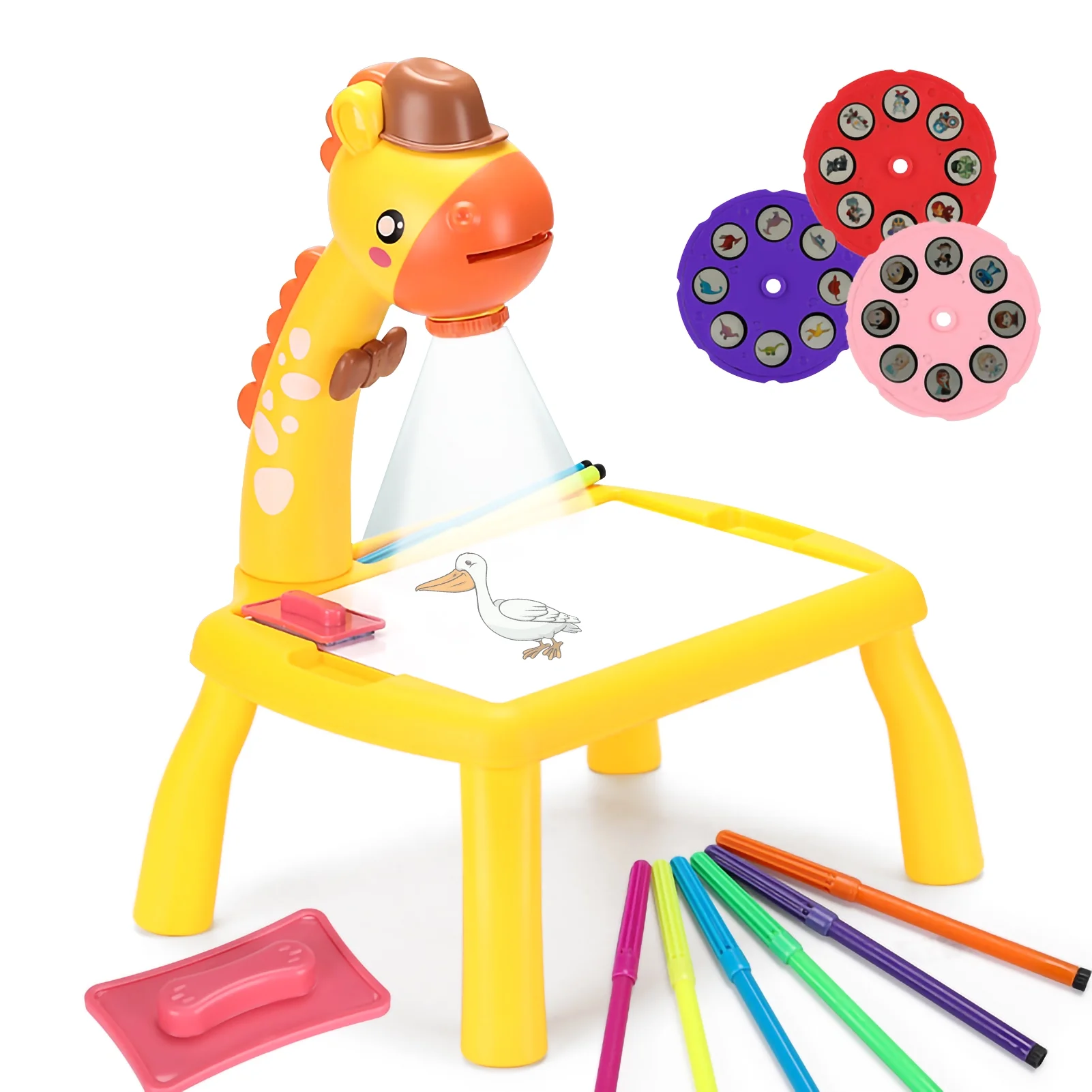 Children Learning Desk Trace and Draw Projector Art Drawing Board Projection Tracing Painting Table Toy Early Educational Gift for Boys Girls Over 3 Year Old - Baby Toys - Baby Toys