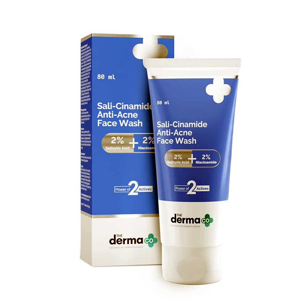 The Derma Co Sali-Cinamide Anti-Acne Face Wash with 2% Salicylic Acid & 2% Niacinamide - 80ml