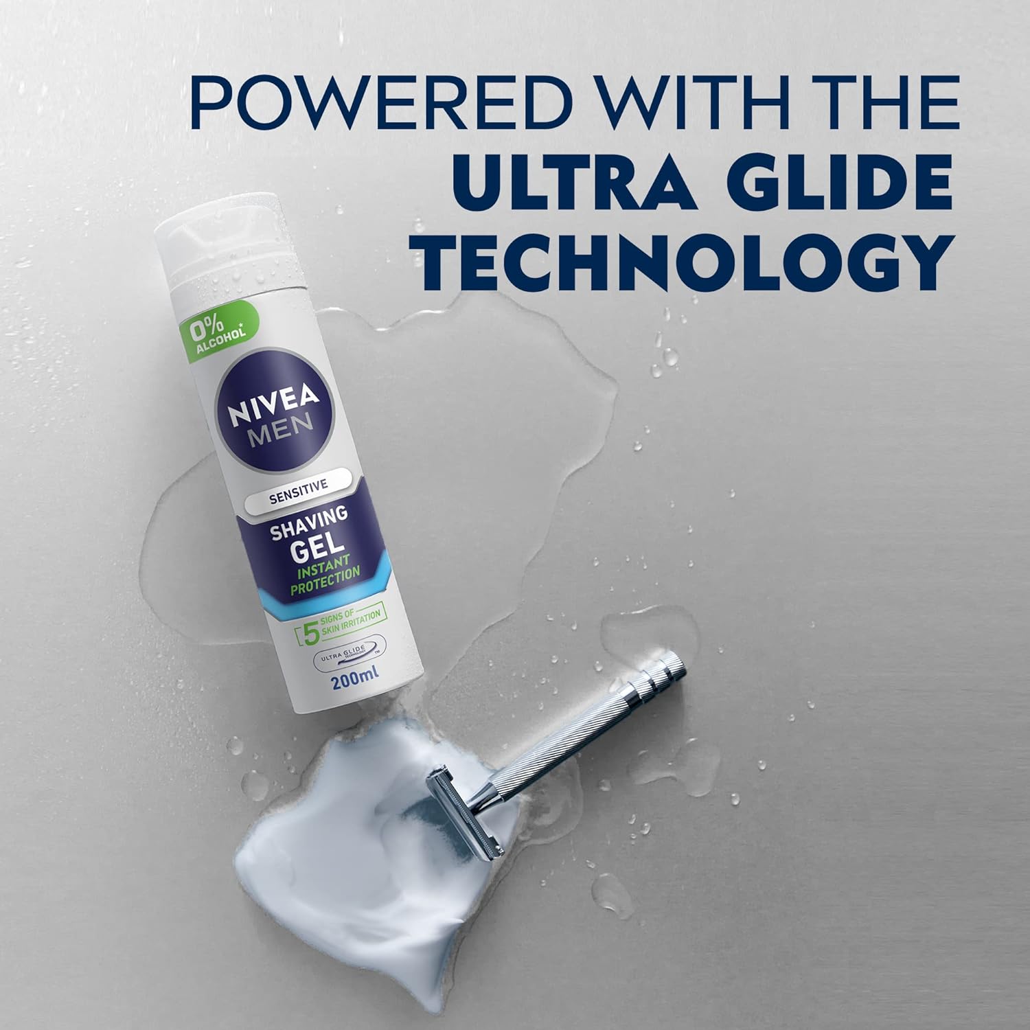 International UK product Skin care Shaveing Gel Nivea men Sensitive used for male - 200 ml