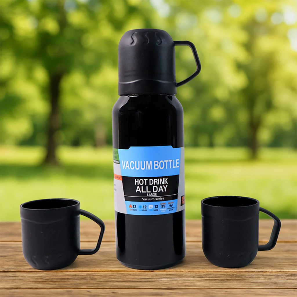 3 in 1 Vacuum Insulated Thermal Flask Set With Cup Set