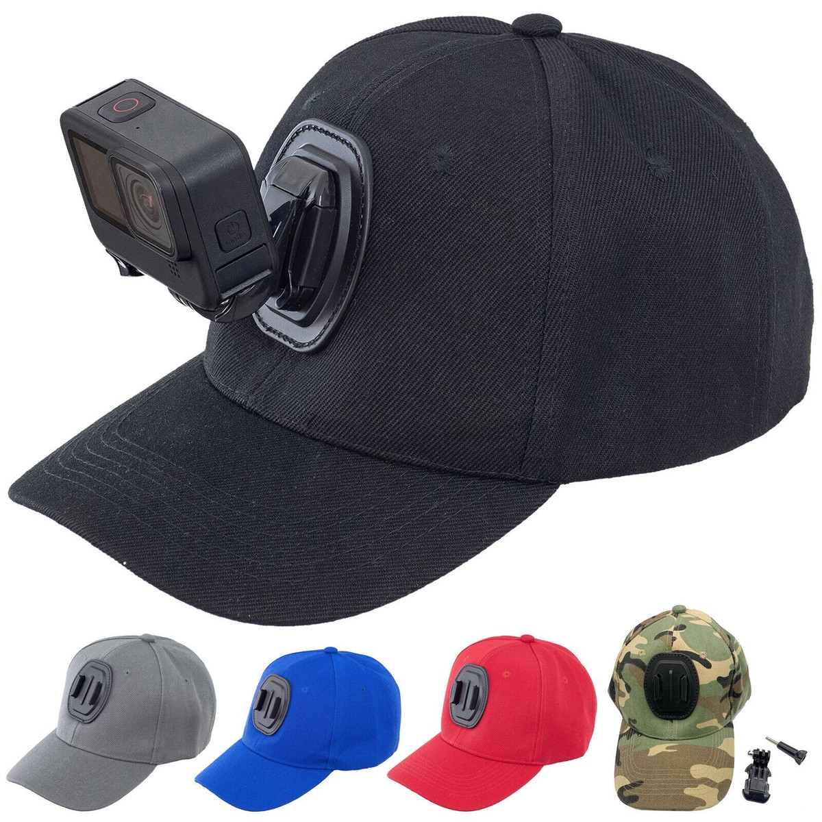 for Go Pro Accessories Canvas Baseball Hat Cap W/ J-Hook Buckle Mount Screw for GoPro HERO 9/87/6/5/4 Session Action Camera