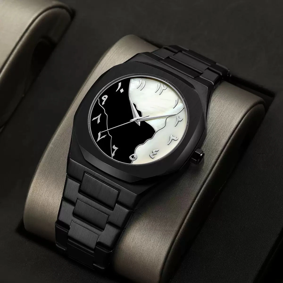 Arabic Watch Waterproof Men's Quartz Watch Black PC Plastic watch for men - Aura Arabic Watch - Black