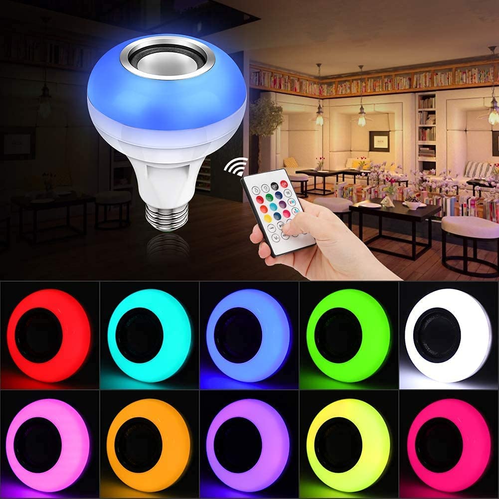 Bluetooth Speaker Bulb - Remote Control Colour Changing Bulb With Bluetooth Speaker - LED Mus... - Mini Speaker - Speaker