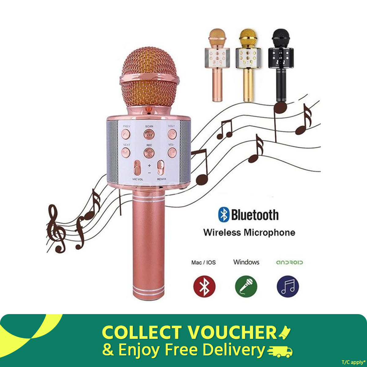 Wireless Bluetooth mouth Speaker Stand Radio Microphone Studio Recording Studio 858+ USB