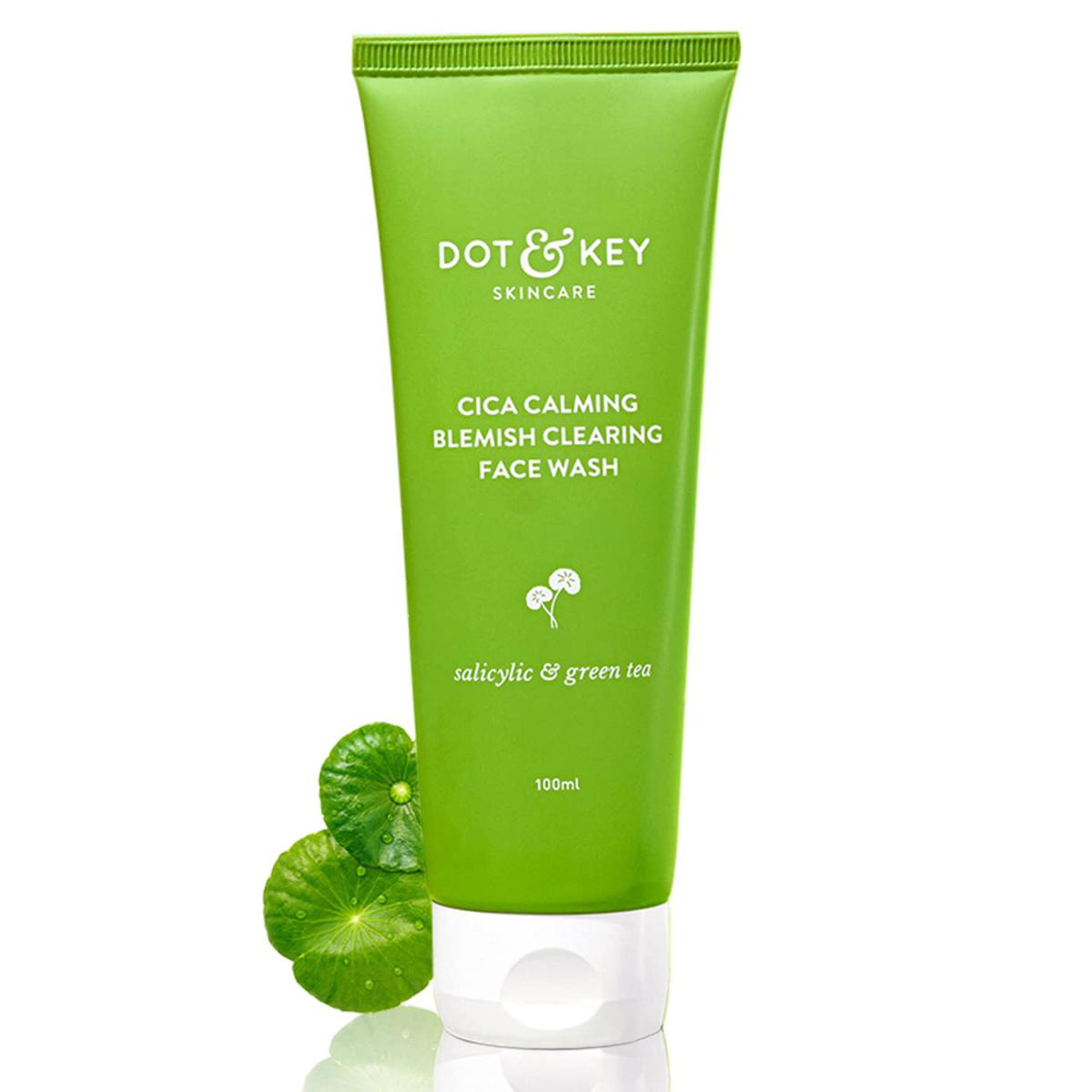 Dot & Key Cica Face Wash For Acne Prone Skin, 2% Salicylic Acid Face Wash With Green Tea-100 Ml