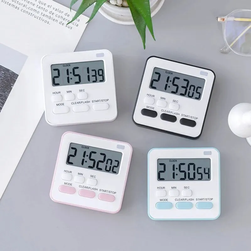 Kitchen Timer English 24-hour Electronic Timer Digital Reminder Alarm Clocks Cooking Countdown Timer LCD Multifunction Home