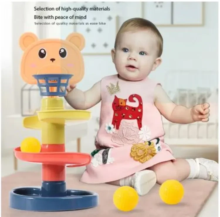 4 Layer Ball Drop Roll Swirling Tower Toddler Baby Development Educational Toy Bright colors interactive sounds intricate shapes - Baby Toys - Baby Toys