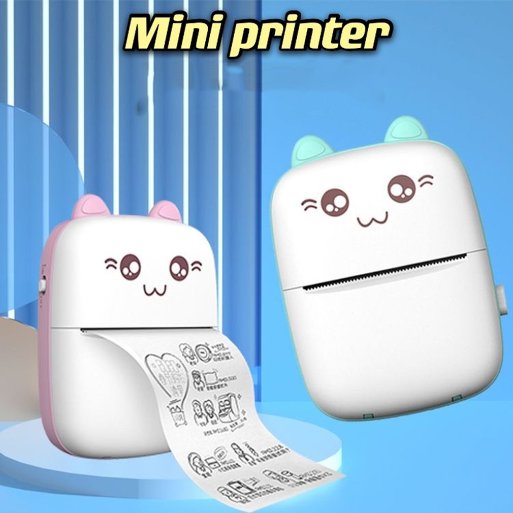 Thermal Mini Printer Label Sticker Printer Notes Printer Mobile Thermal Photo Printer Rechargeable Bluetooth Pocket Printer, Nadra-C9-Blue-Mini-3-Roll