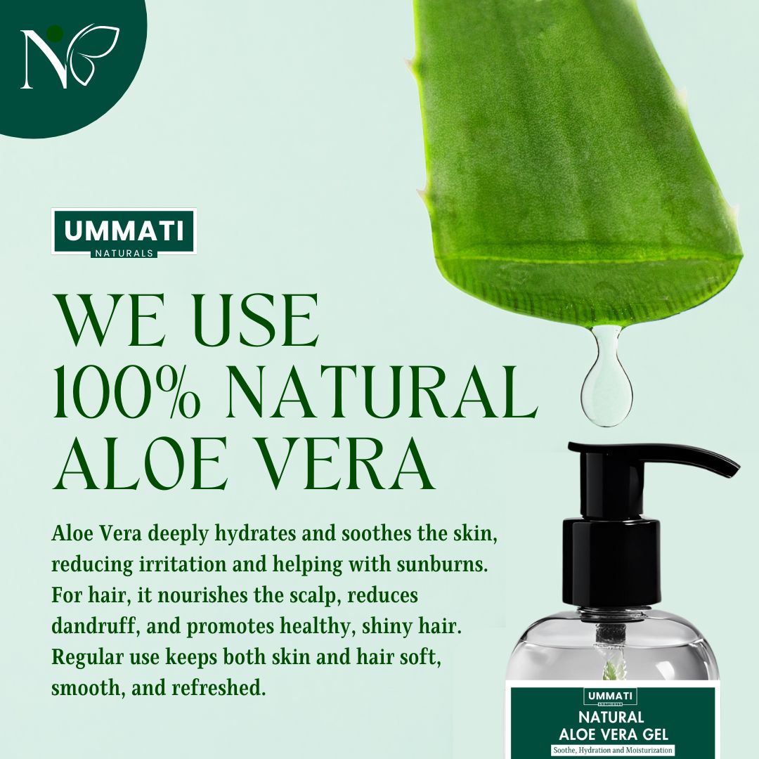 100% Natural Aloe Vera Gel For Skincare & Haircare - Women's & Men's