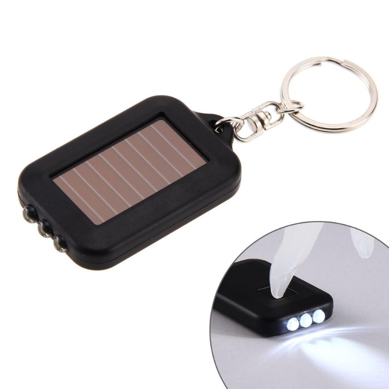 【Yibei Fairy Tale Toy City】Solar Panel Electric Torch Key Chain Multi Tool Solar Energy 3LED With Key Chain Mini LED Lighting Outdoor Tool