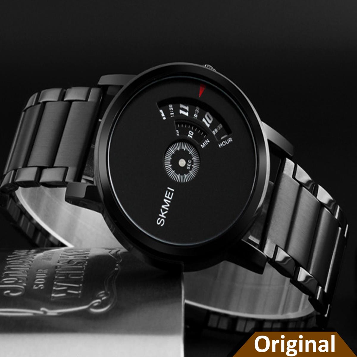 SKMEI Fashion Quartz Waterproof Creative Stainless Steel Business Watch For Men 1260 Black Ghori Wala