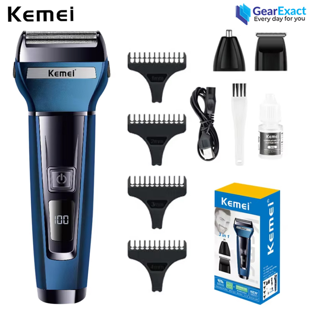 Kemei KM-6330 3-in-1 Super Grooming Kit Shaver Clipper Nose Trimmer Professional Hair Trimmer
