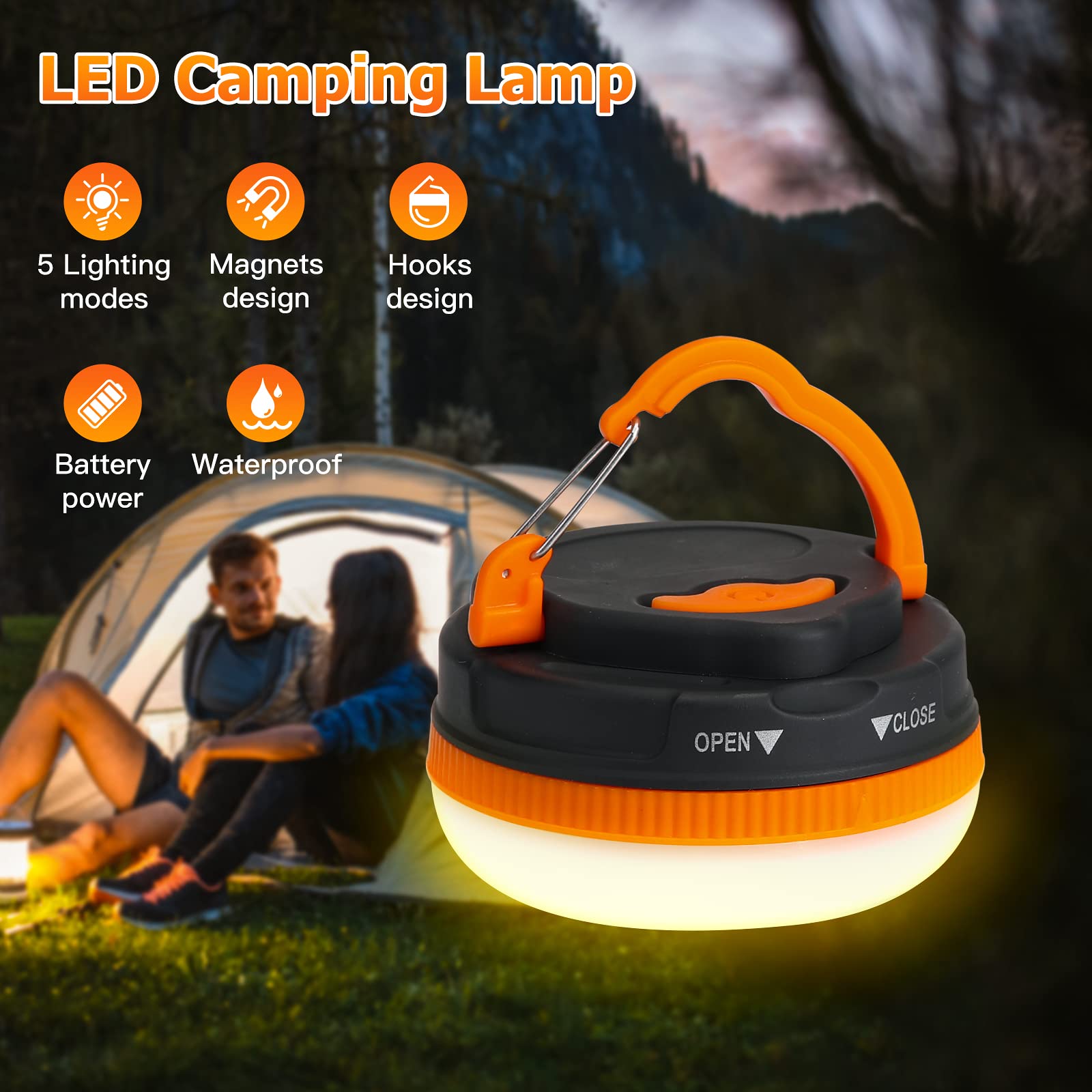 10W High Power Camping Lantern Tents Lamp aaa battery power Portable Camping Lights Outdoor Hiking Night Hanging Lamp
