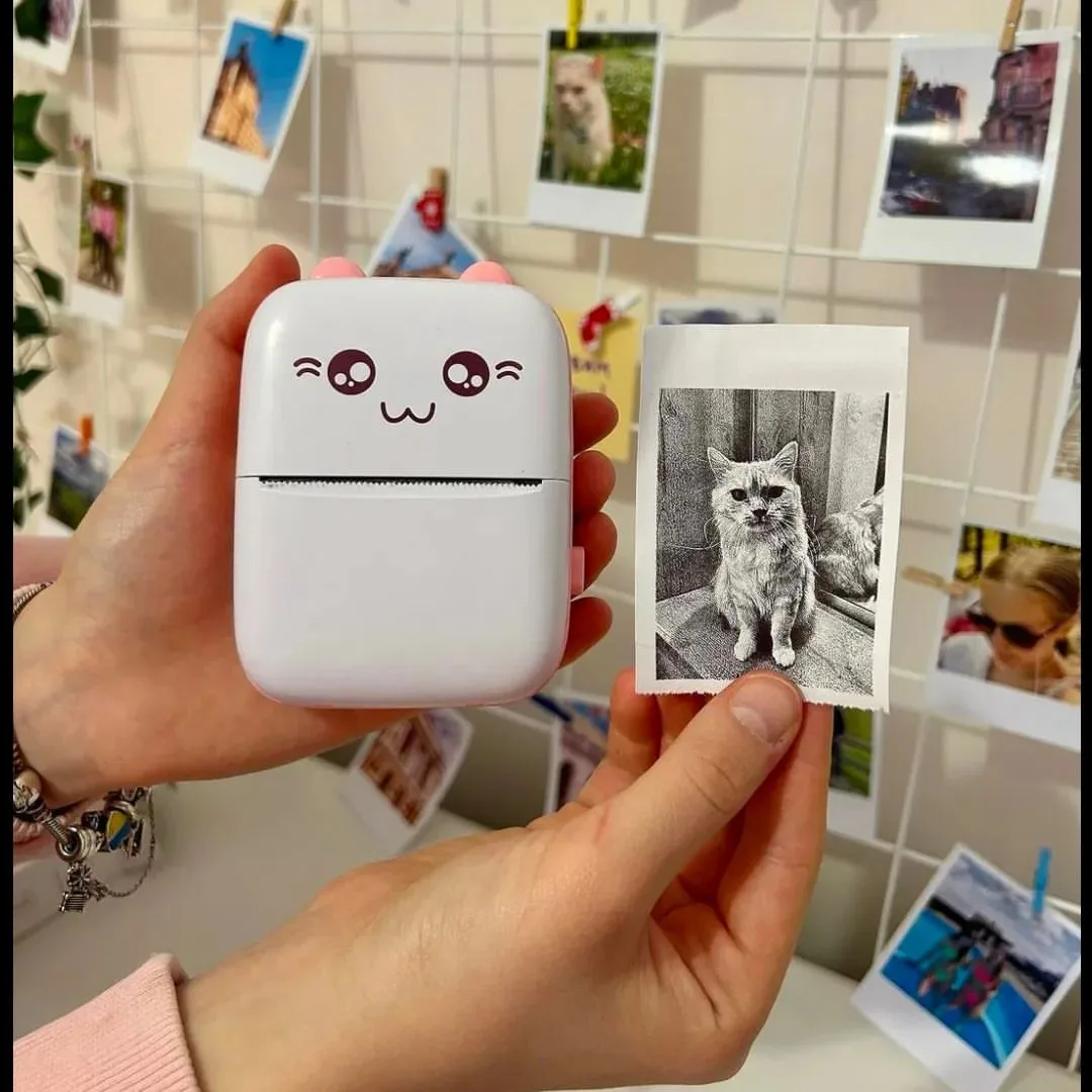Thermal Mini Printer Label Sticker Printer Notes Printer Mobile Thermal Photo Printer Rechargeable Bluetooth Pocket Printer, Nadra-C9-Blue-Mini-3-Roll