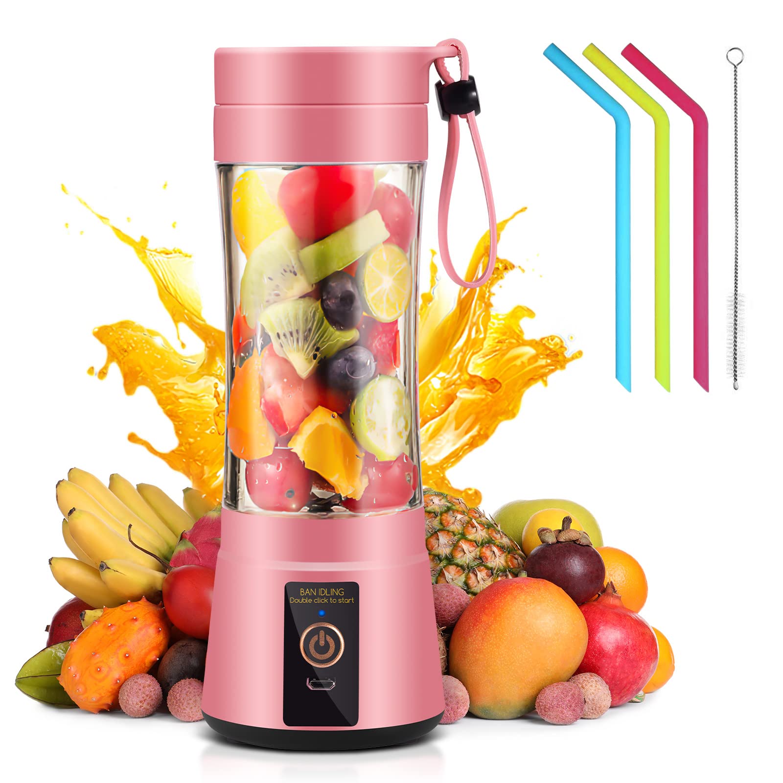 380ML Portable Juicer USB Rechargeable Fruit Vegetable Smoothie Blender Multi functional Juice Cup Mini Home Mixer