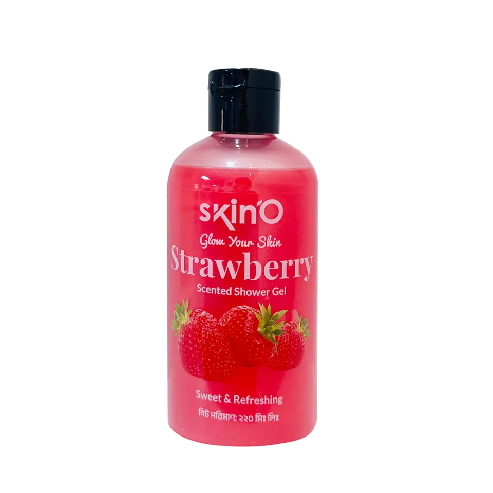 skinO Strawberry Scented Shower Gel - 220ml to all skin type