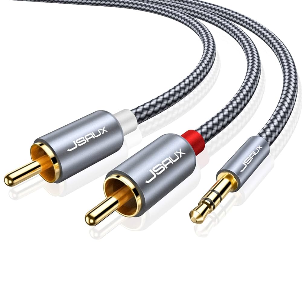 CASIFY G1 RCA Cable HiFi Stereo 2RCA to 3.5mm Male to Male Audio Cable Cord AUX RCA Jack 3.5 Y Splitter for Amplifiers Audio Home Theater Cable RCA for Speakers iPod MP3 Player