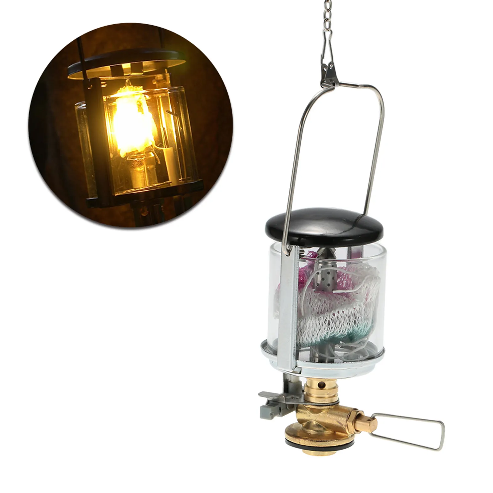 Outdoor Camping Gas Lantern Portable Mini Gas Light Tent Lamp Torch Hanging Lamp for Camping Hiking