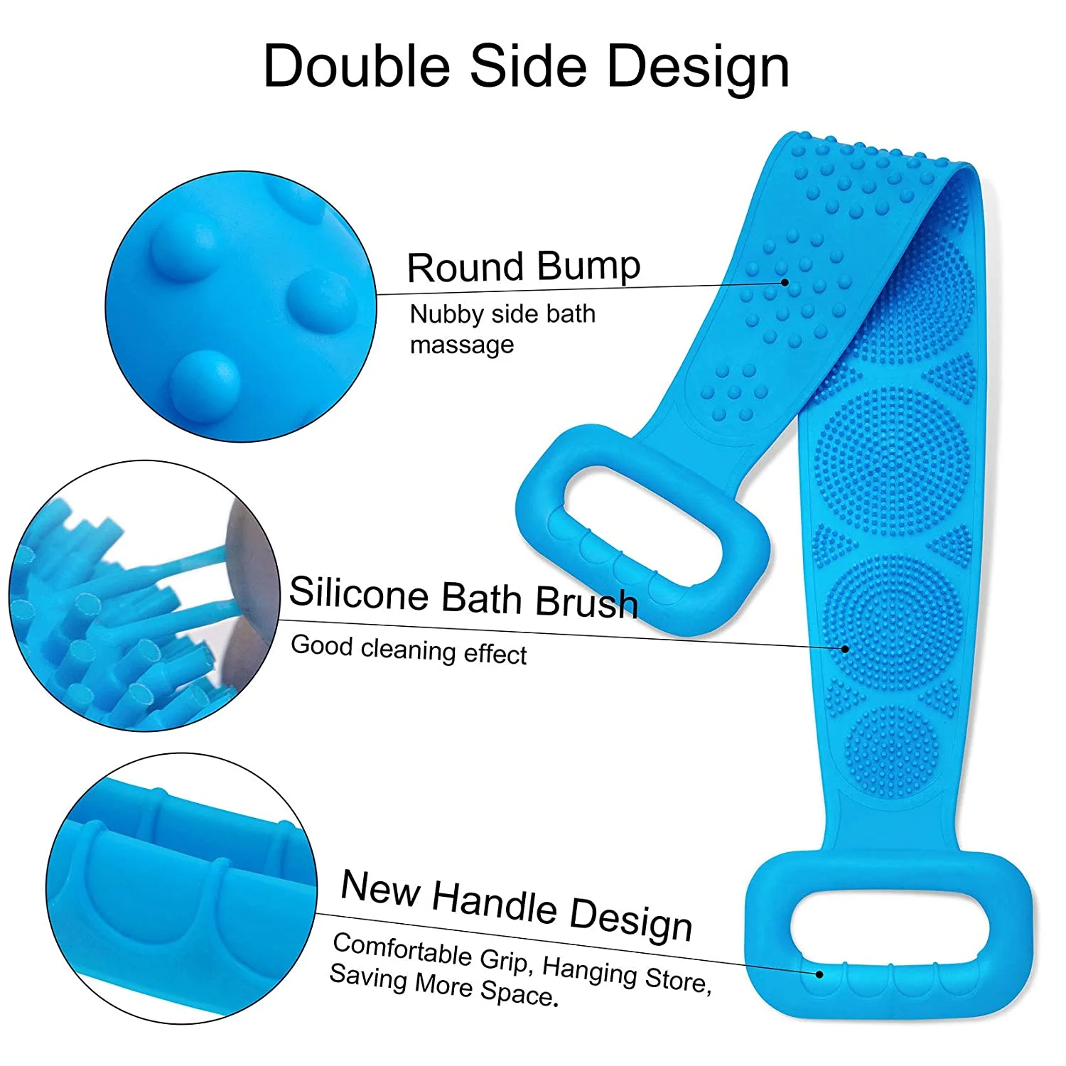 1Pcs Back Scrubber for Shower,Silicone Bath Body Brush,Exfoliating & Deep Clean,Silcone Body Scrubbers,Comfortable Massage for Your Skin