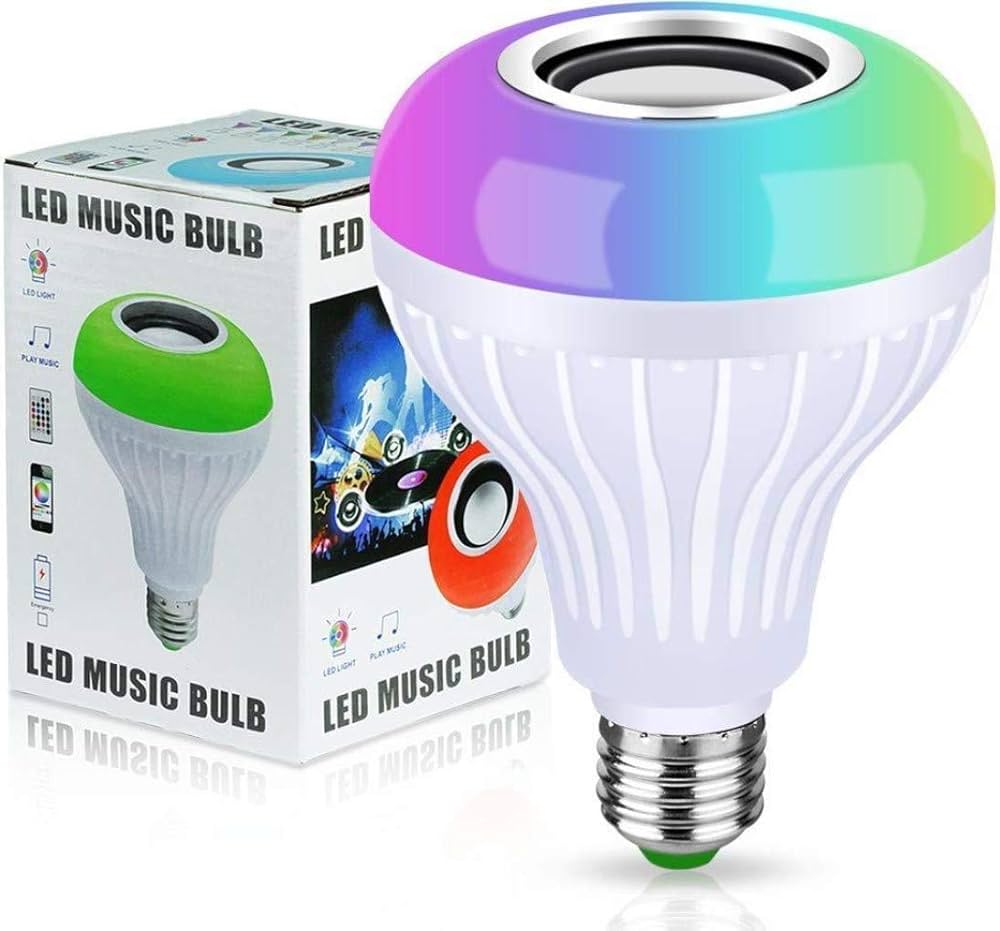 Bluetooth Speaker Bulb - Remote Control Colour Changing Bulb With Bluetooth Speaker - LED Mus... - Mini Speaker - Speaker