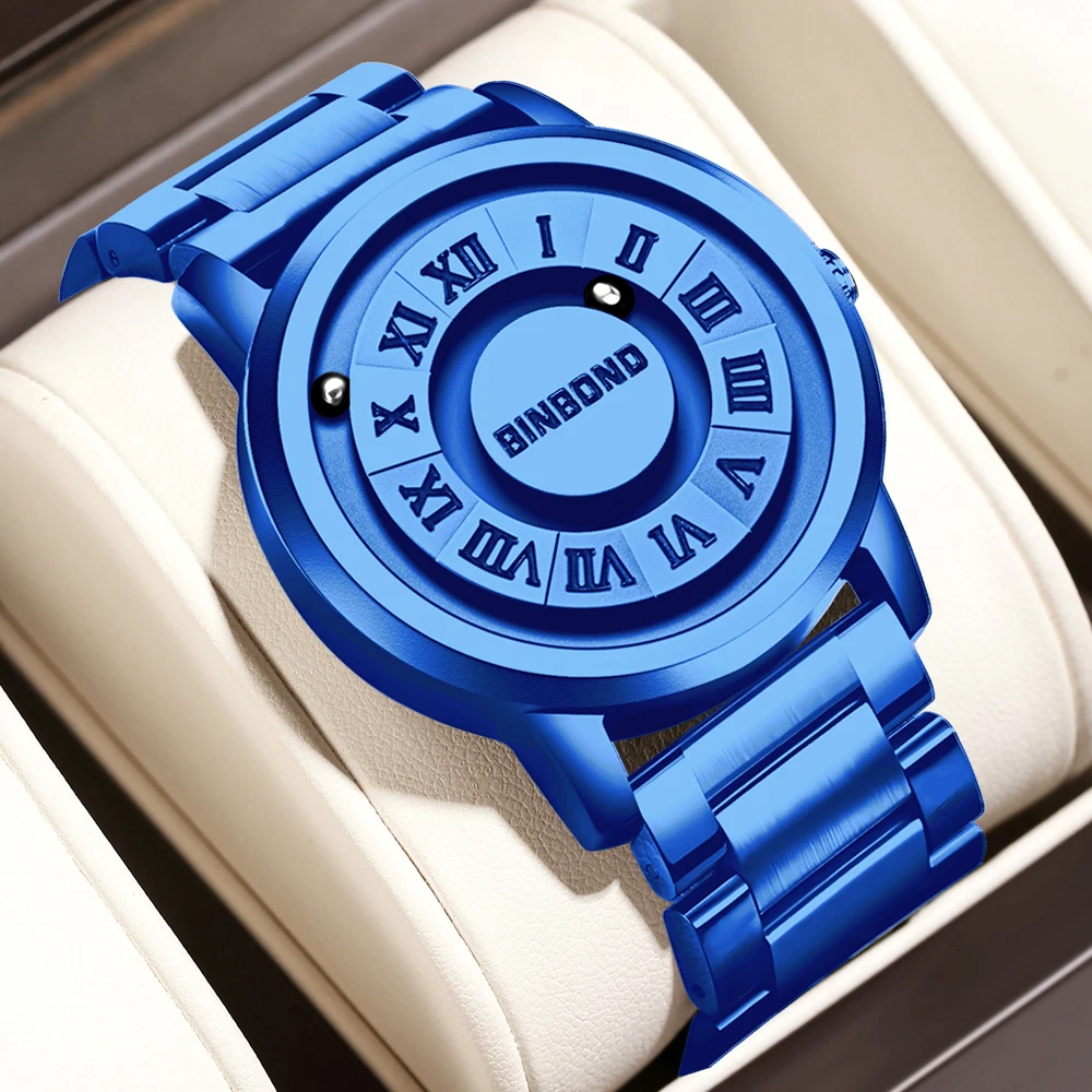 Binbond 234 model unique style popular brand black technology watch is creative, casual luxury men's magnetic men's watch