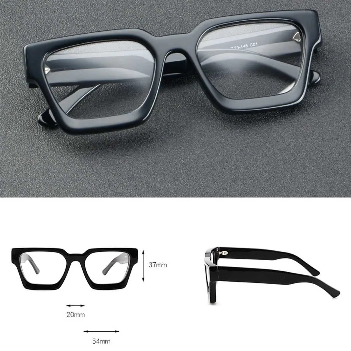 Vintage Big Wide Legs Acetate Glasses Frames Women Mens High Quality Optical Glasses Frames