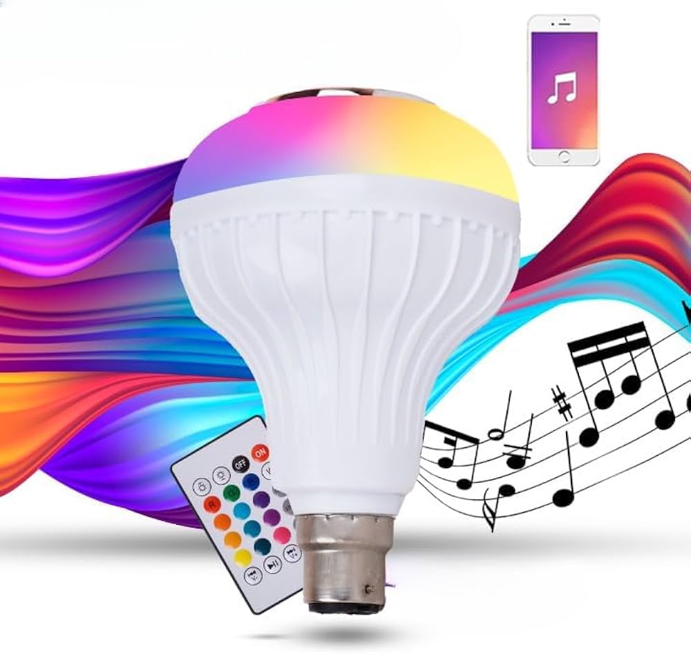Bluetooth Speaker Bulb - Remote Control Colour Changing Bulb With Bluetooth Speaker - LED Mus... - Mini Speaker - Speaker
