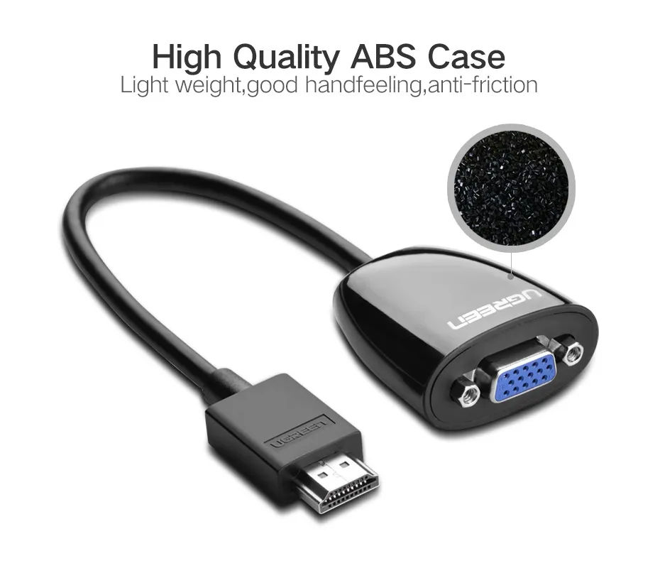 【3C VictoryEagle】UGREEN HDMI to VGA Adapter 1920*1080P Laptop Projector TV Box i-pad