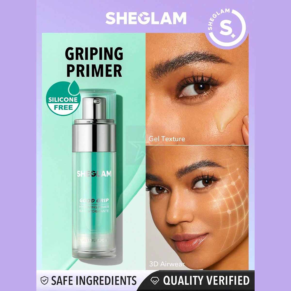 SHEGLAM Good Grip Hydrating Primer-Blueberry+AHA 45ml
