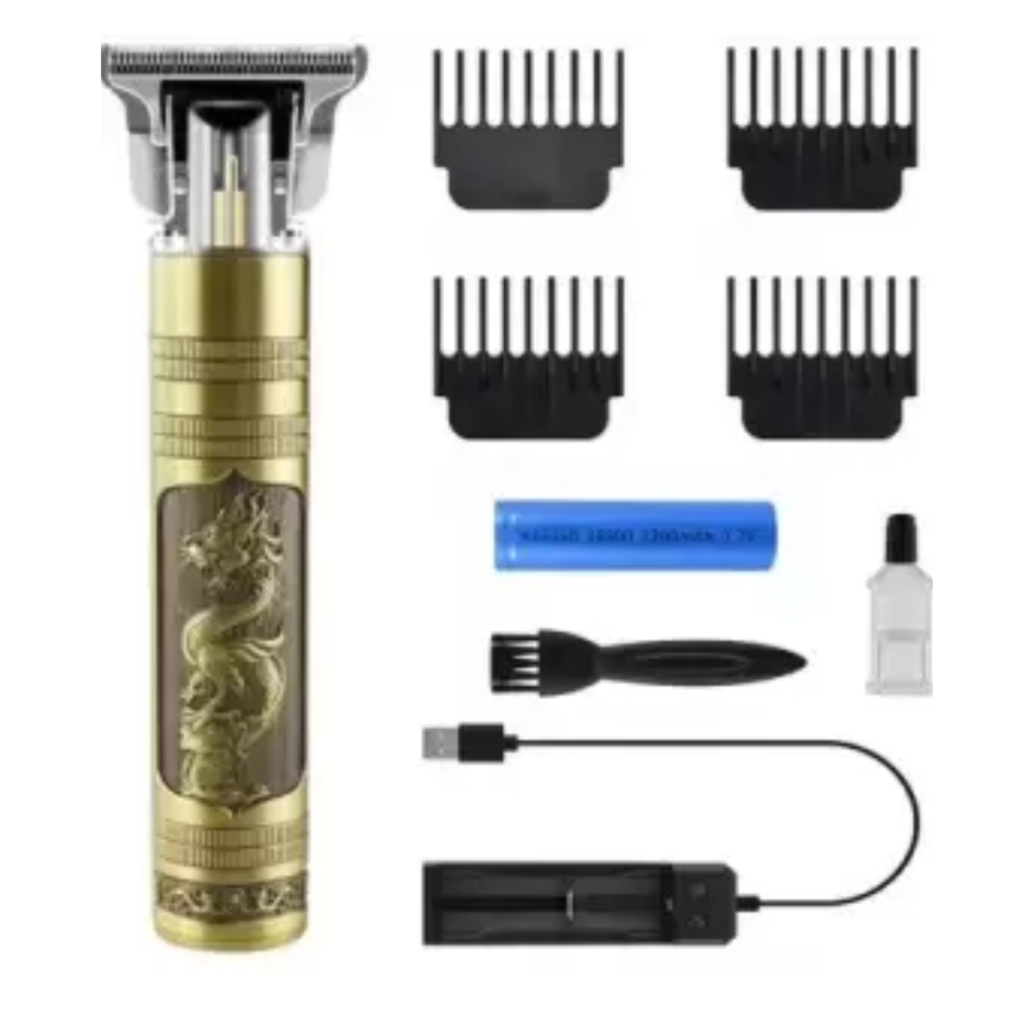 T9 Vintage USB 6500 charging cable with Rechargeable Hair Trimmer metal body Electric Hair Clipper Haircut Machine For Men
