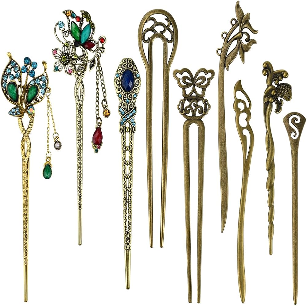 Elegant Chinese Style Hair Clip Tassel Hair Stick Traditional Floral Design Hairstyle Accessory Women Jewelry Hairpin Hairneedle