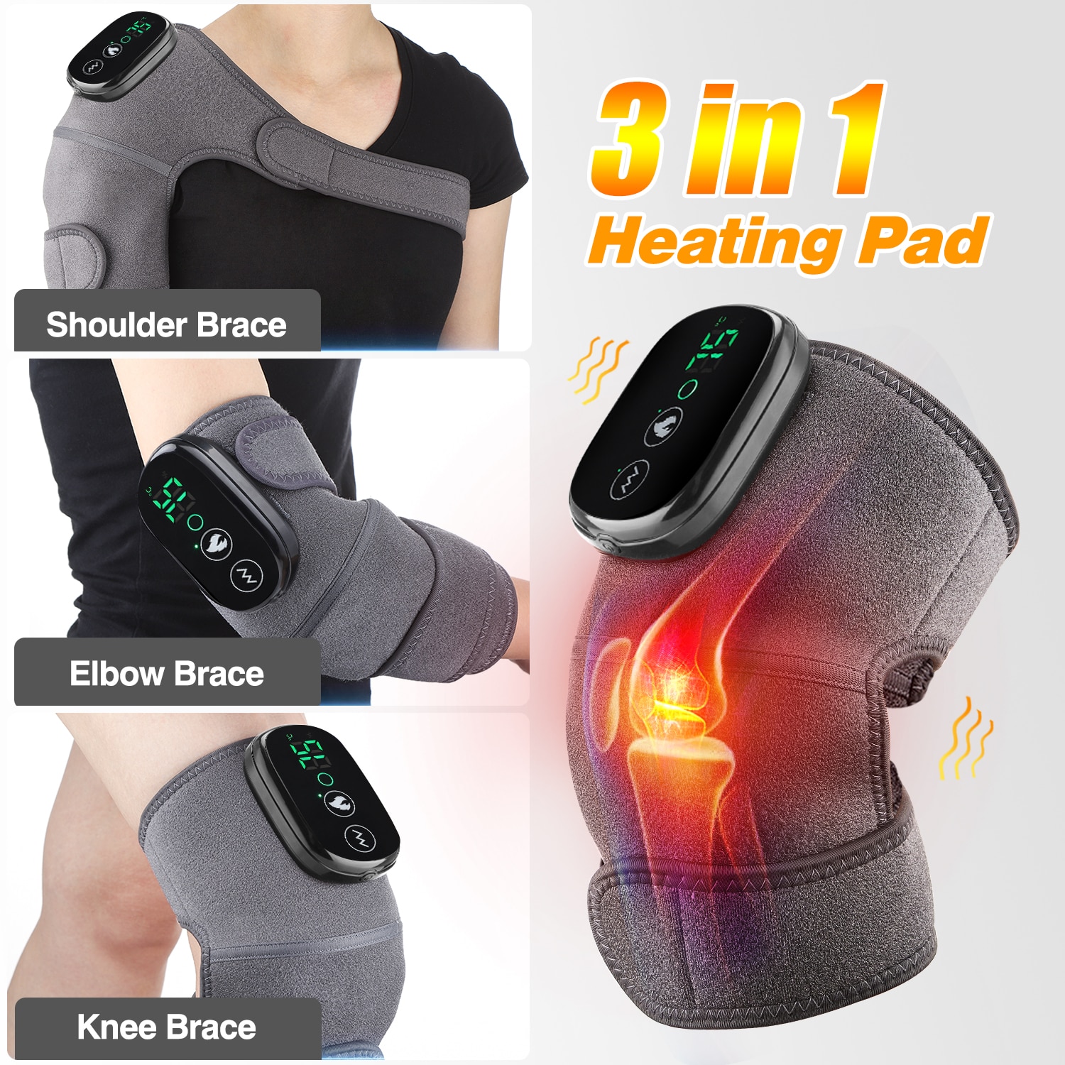 Cordless Heated Knee & Joint Massager – Touch Screen Control