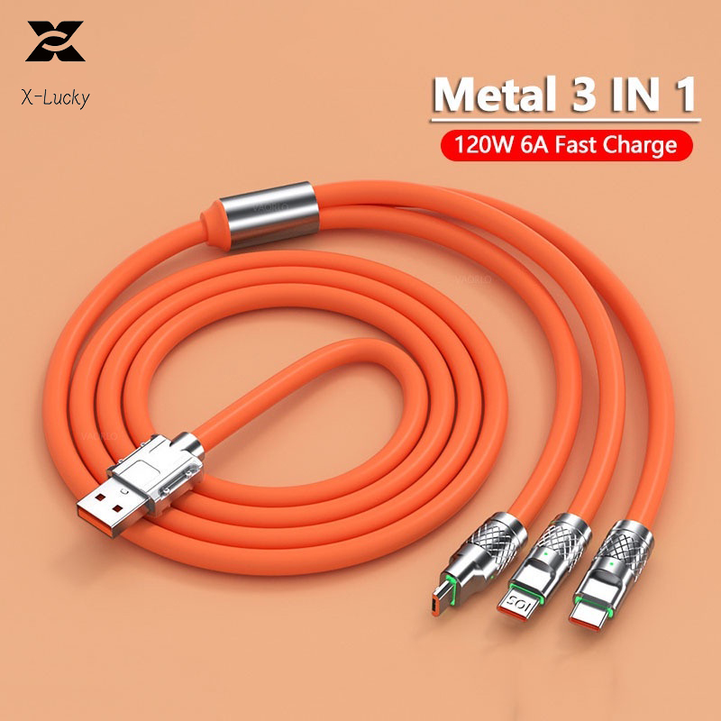 120W Fast Charging Cable Data Cable 1.5 Meter 3 in 1