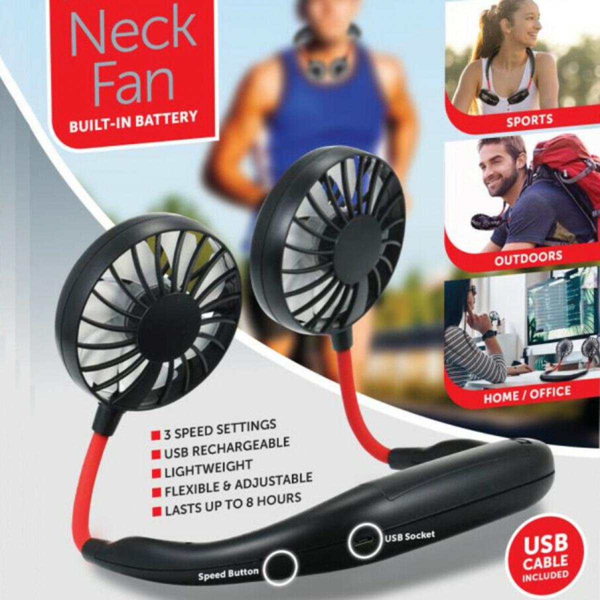 Neck Fan for Kitchen Folding Handheld Fan Wearable Portable Neckband Mini Fan USB Chargeable