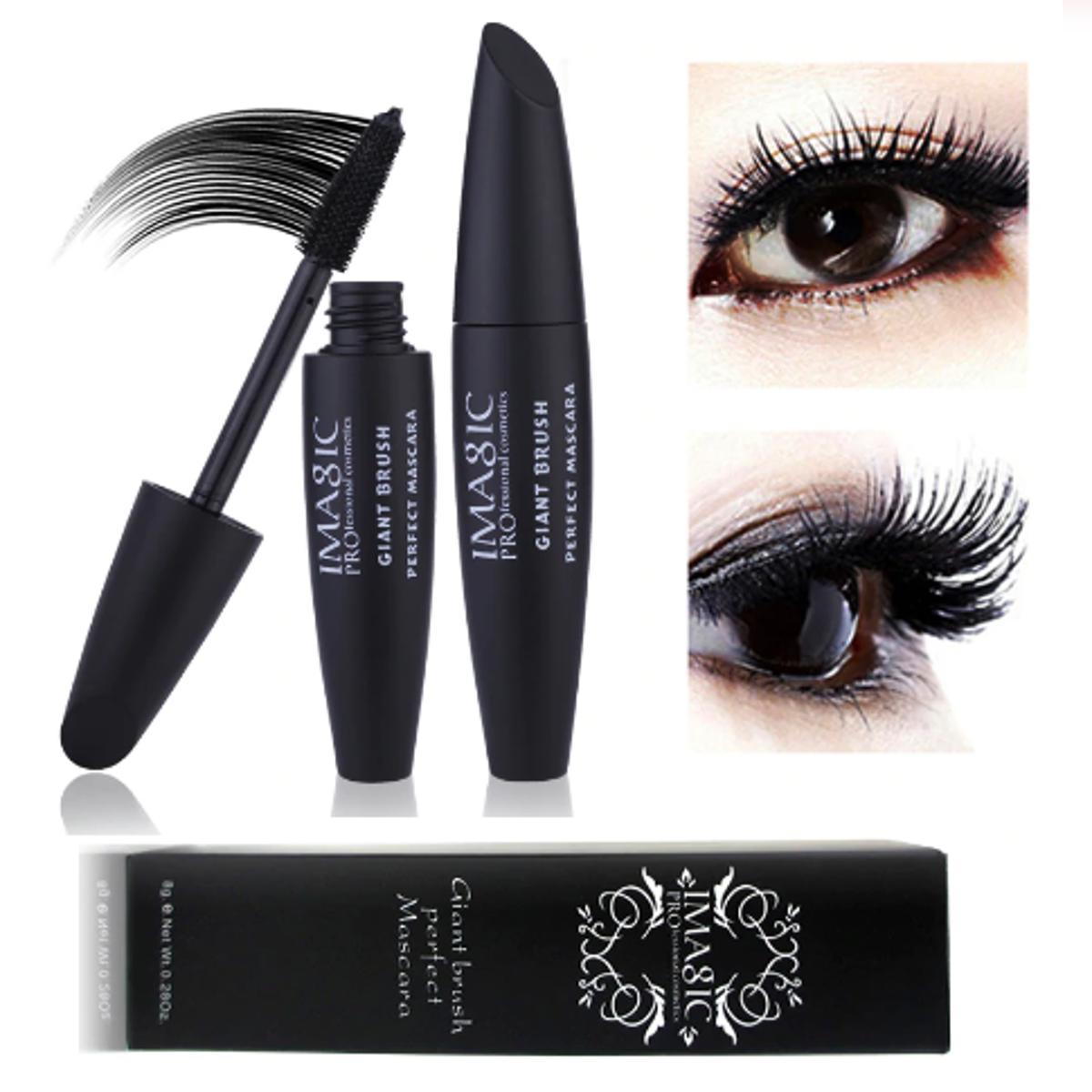 IMAGIC Giant Brush Perfect Mascara - Waterproof Long-Lasting Volumizing Mascara for Thick Lashes Black Color