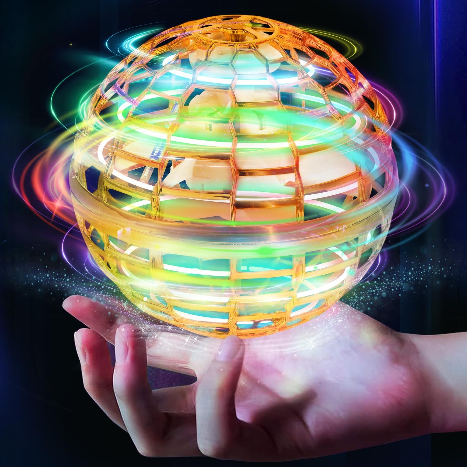 Flying Magic Ball Toys Led Magic Hand Controlled Spinner 360° Rotating Toy