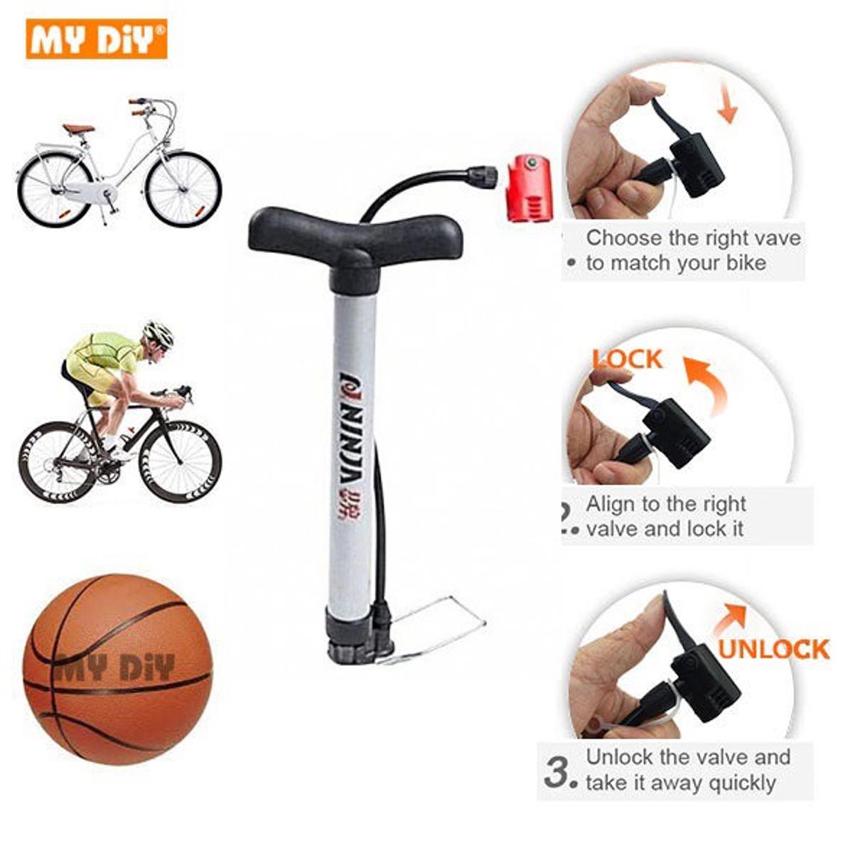 2 In 1 Bicycle Pumper With Football Pin