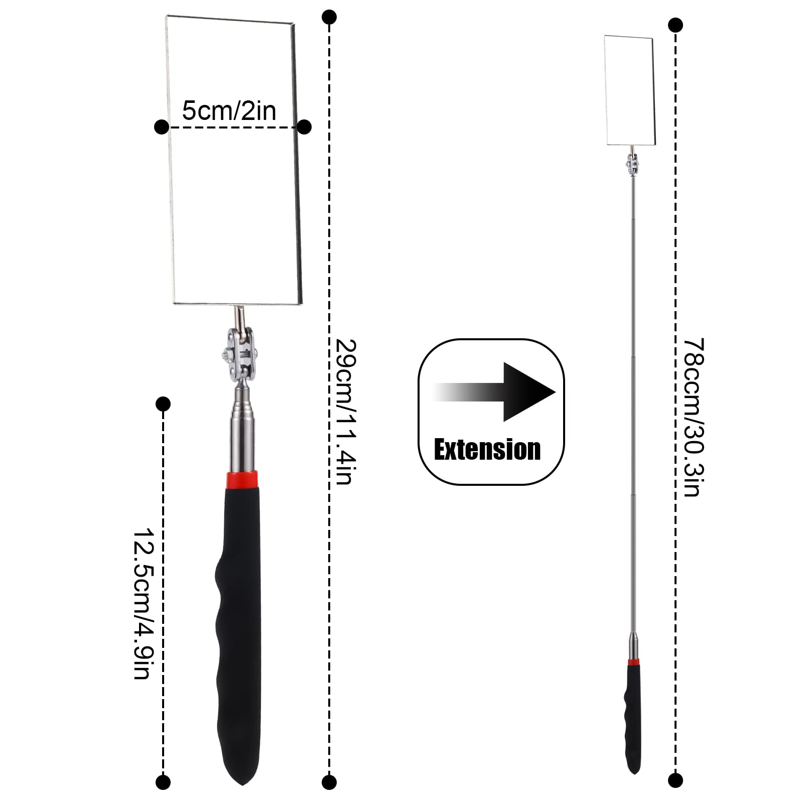 【Direct-sales】 Engine Chassis Inspection Auto Repair Multi-Directional Folding Telescopic Led Reflector Tool