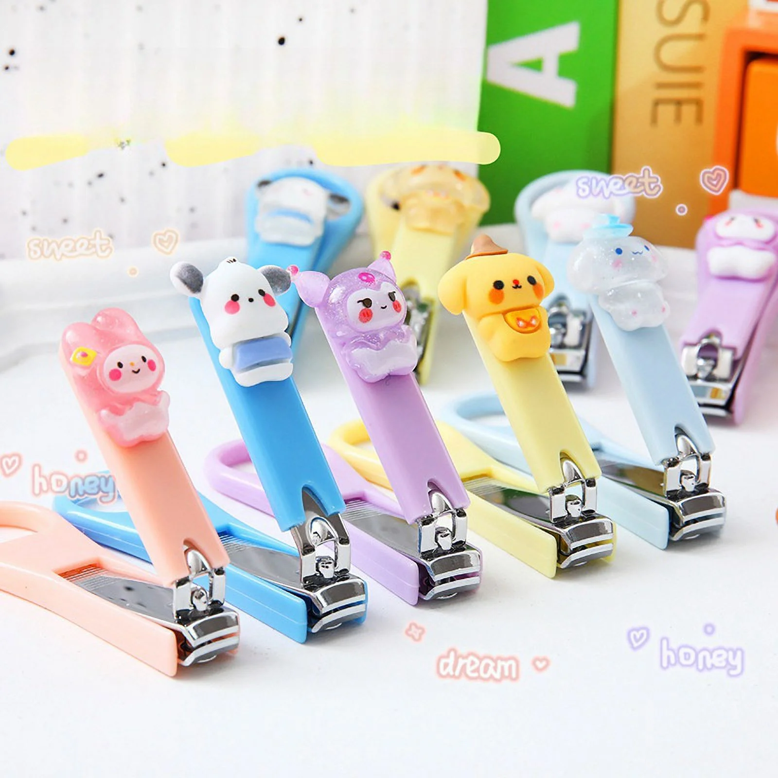 Cute Cartoon Nail Clippers Kids Nail Clippers Portable Stainless Steel Nail Scissors For Kids Women Men Student Non-slip Nail Clippers With Protective Cover
