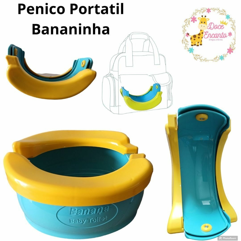 Foldable Portable Travel Potty - Training Toilet Seat for Boys & Girls, Novelty Yellow Banana Design, Comfy Toddler WC Chair