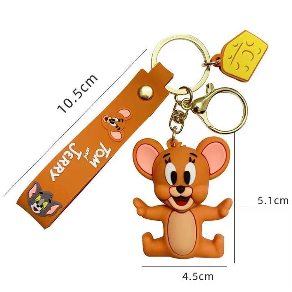 TOM & JERRY Cute Keychain, trendy cartoon keychain accessory, bag pendant keyring for students