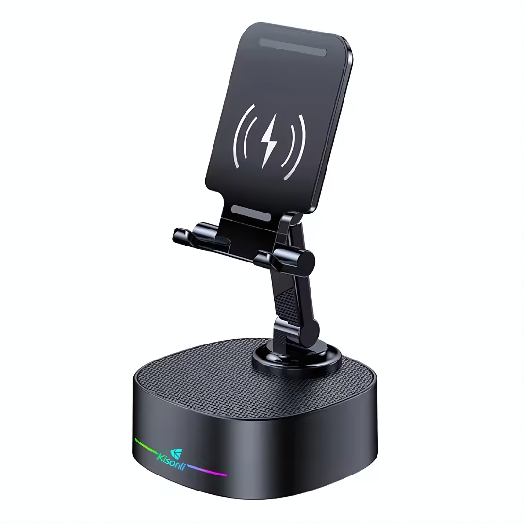 Mobile Stand Phone Stand with Bluetooth Speaker Height Adjustable Aluminum Alloy Stable Phone Holder