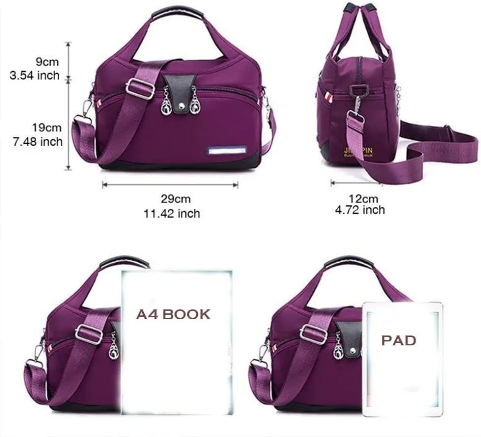 Large Capacity Waterproof Anti-Theft Ladies Bag - Blue, Black, Purple, Red