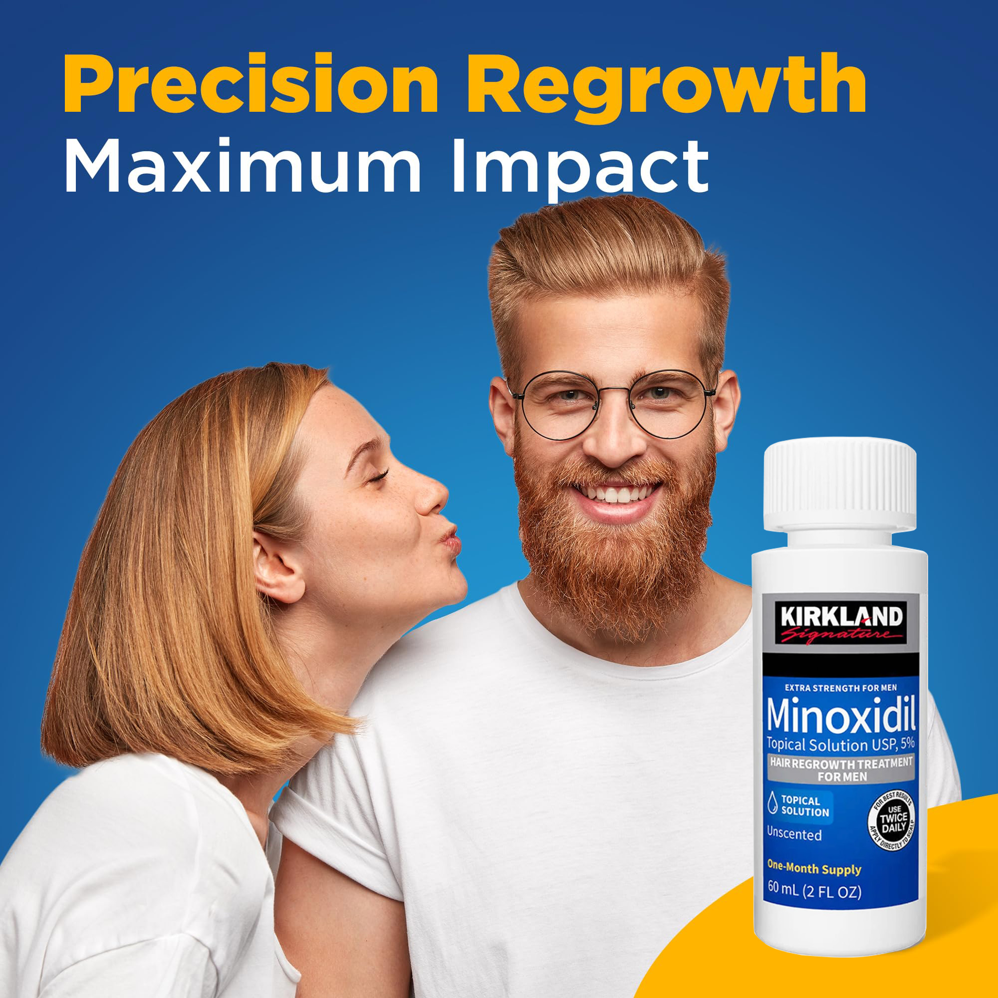 Kirkland Signature Topical Minoxidil 5% Extra Strength for Men Hair Regrowth Treatment with Derma Roller - 1 Month Supply - MNXMC
