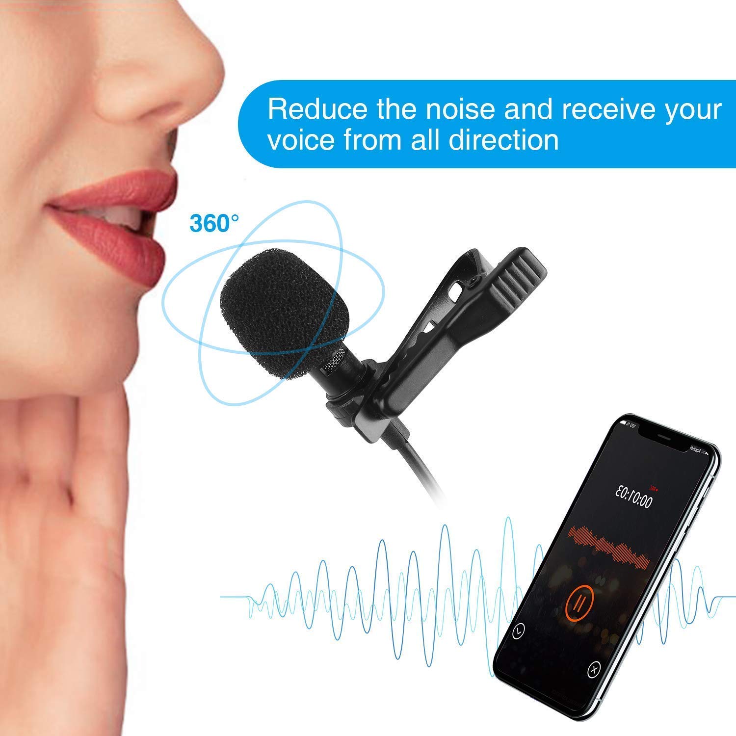 3.5mm Mini Microphone for Smartphones and Audio Devices with Clear Sound Quality, Black