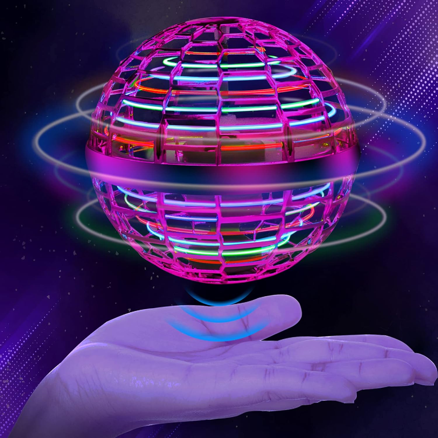 Flying Magic Ball Toys Led Magic Hand Controlled Spinner 360° Rotating Toy