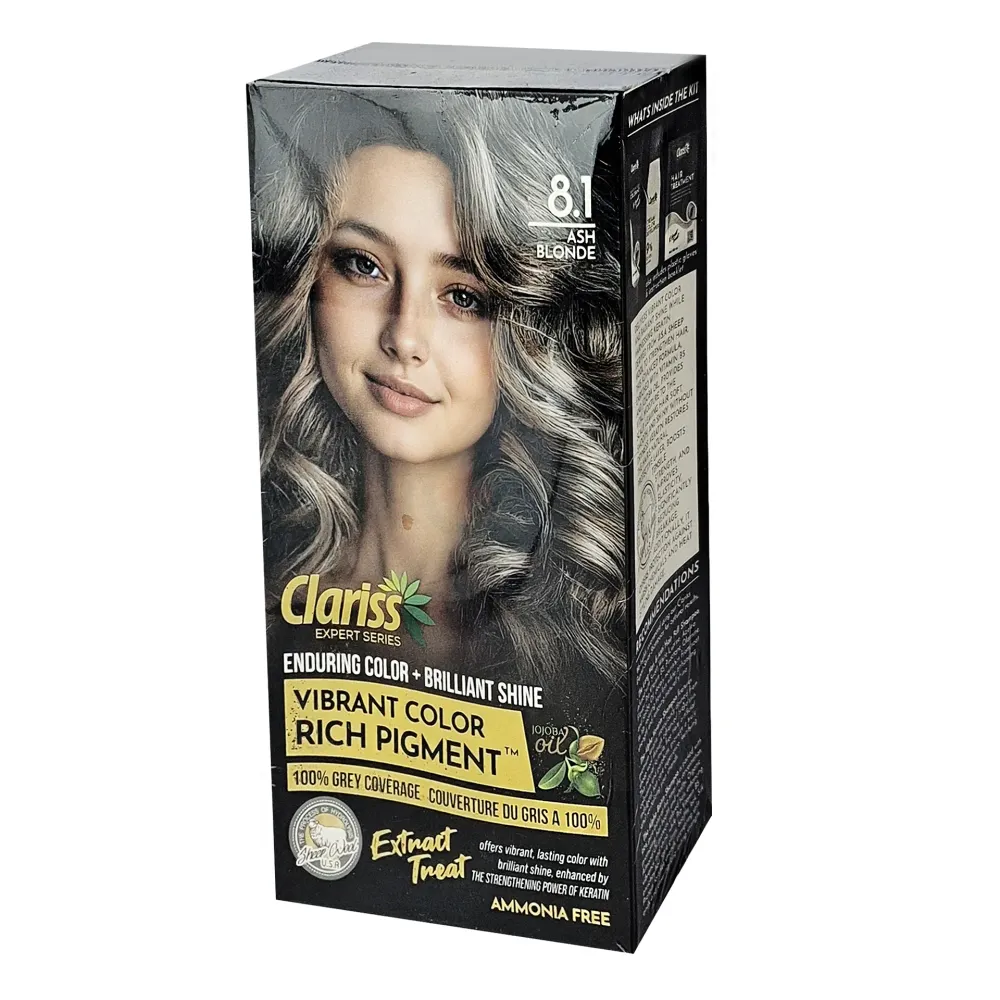 Clariss Hair Color Enduring Color + Brilliant Shine Vibrant Color Rich Pigment 8.1 Ash Blonde